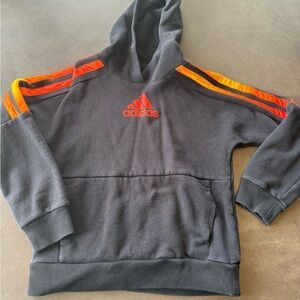 Adidas Kids Hoodie with Red and Orange Accents